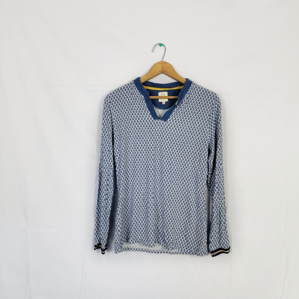 Women's Medium Pip Studio Blue Patterned Long Sleeve Top